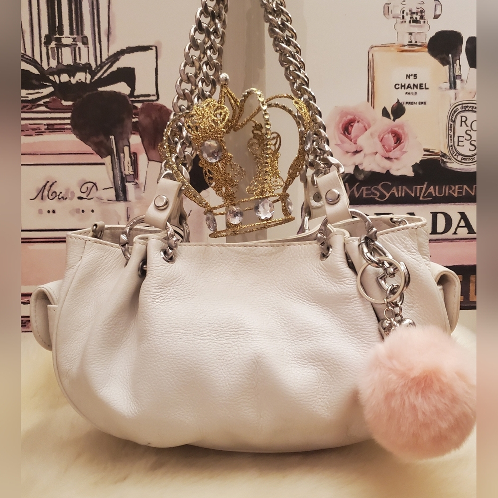 ***SOLD***Juicy Couture White Leather Small Handbag! *Vintage*